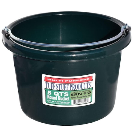 Tuff Stuff Products 5 qt. Round Bucket, Forest Green TU600764